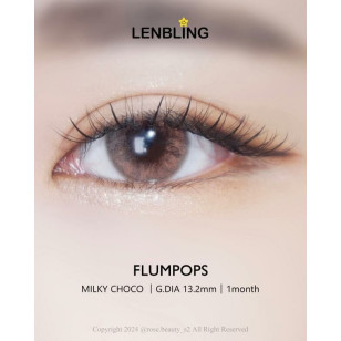 【散光】Lenbling Eye Only 1 Month Flumpops Milk Choco 每月抛棄散光彩妝隱形眼鏡